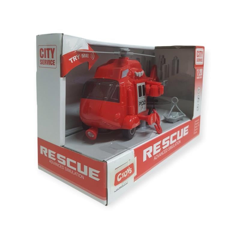 Ctoy Sesli ve Pilli Kurtarma Helikopteri 1/20 Ölçekli Model