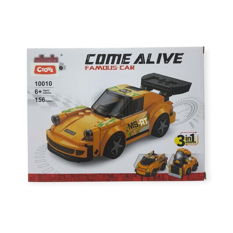 Ctoys 161 Parça Come Alive Famous Car Blok Yarış Araçları 3in1