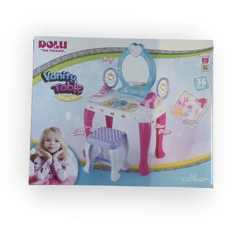 DOLU VANİTY TABLE & STOOL SET ÇOCUK MAKYAJ MASASI 