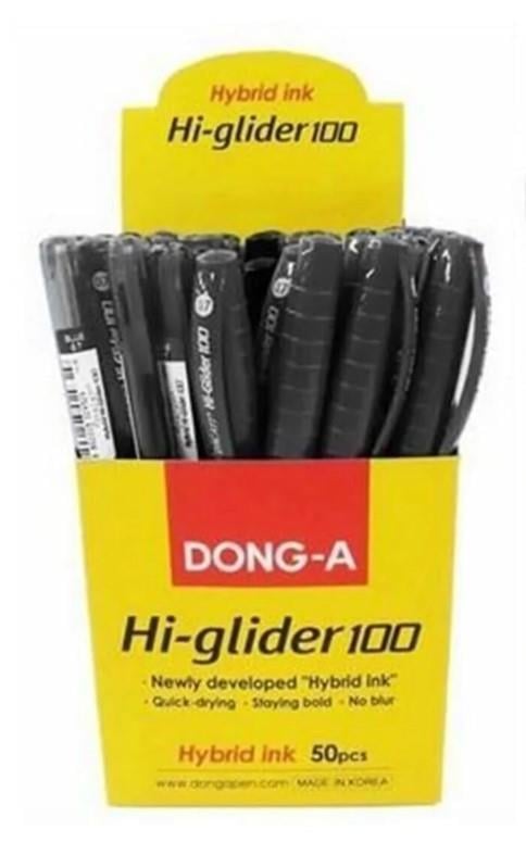 Donga Tükenmez Kalem Hi Glider 100 1.0mm Hibrit Siyah 50'li Paket