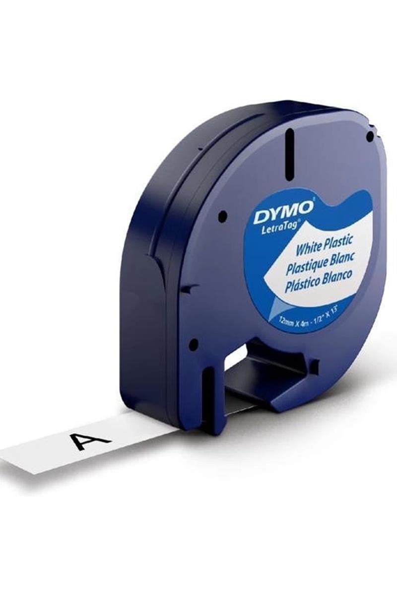 Dymo Letratag Şerit Plastik Beyaz (12mmx4m) Etiket Makinesi Yedeği