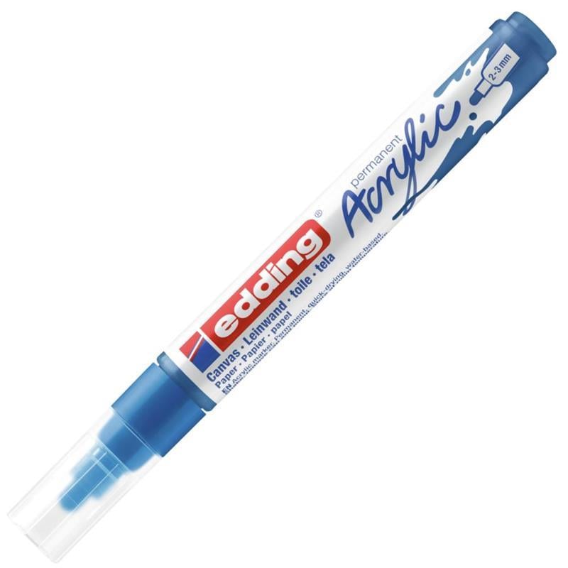 Edding Akrilik Kalem ED5100 Orta Uçlu Anzer Mavi 23 mm Yuvarlak Uç