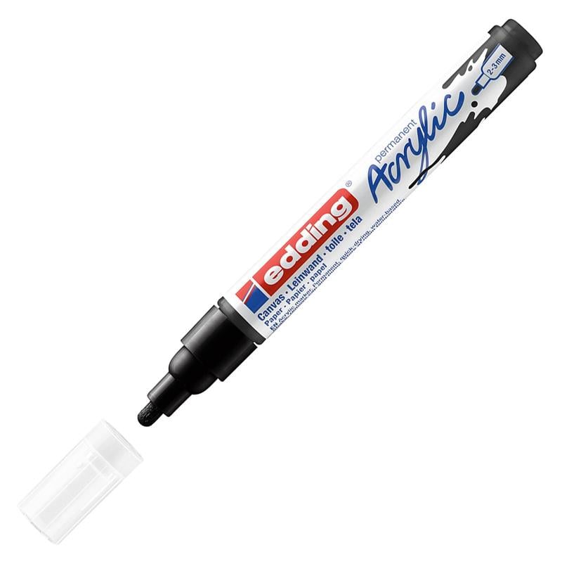Edding Akrilik Kalem ED5100 Orta Uçlu Siyah 23 mm Yuvarlak Uç