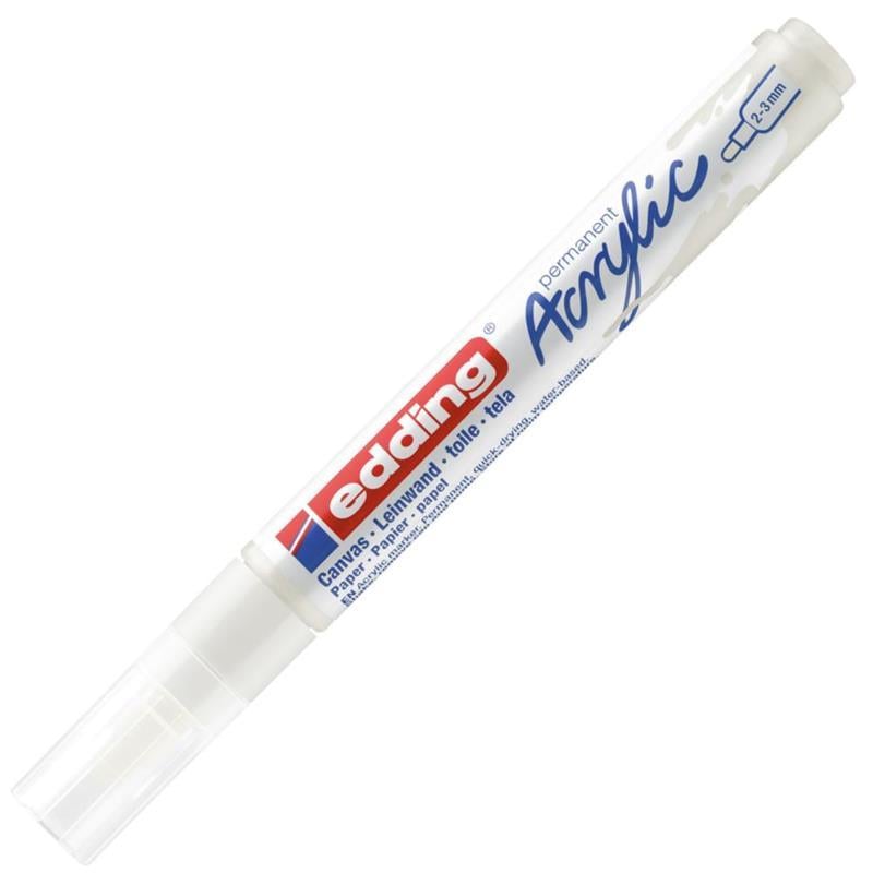 Edding Akrilik Kalem ED5100 Orta Uçlu Trafik Beyaz 23 mm Yuvarlak Uç