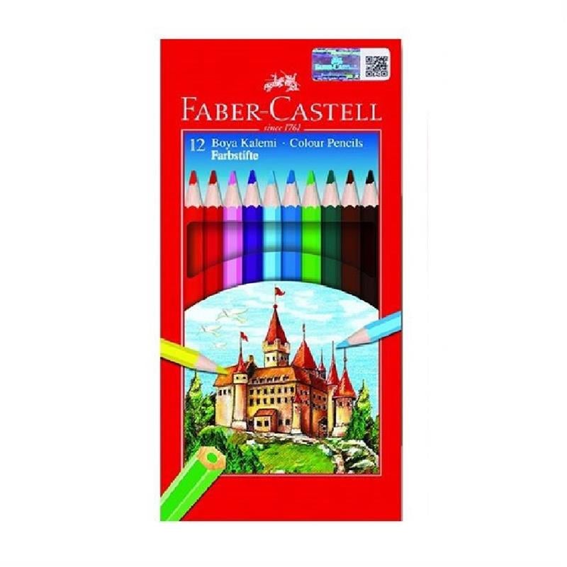 Faber Castell 12 Renk Tam Boy Kuru Boya Karton Kutu