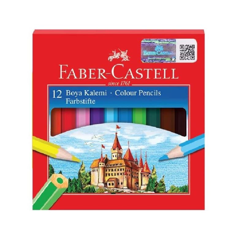 Faber Castell 12 Renk Yarım Boy Karton Kutu Kuru Boya