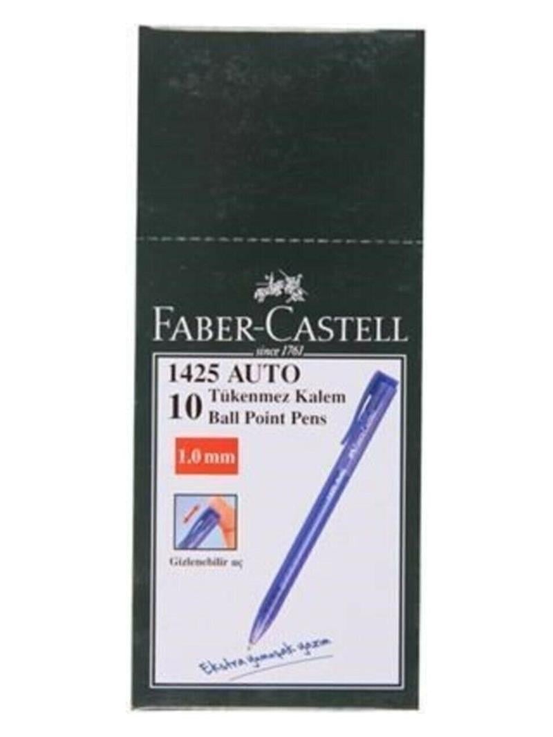 Faber Castell 1425 Auto Mavi Tükenmez Kalem 10'lu Kutu