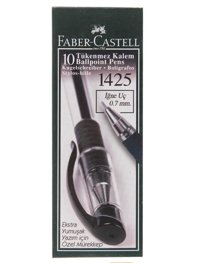 Faber Castell 1425 Siyah Tükenmez Kalem 10'lu Kutu