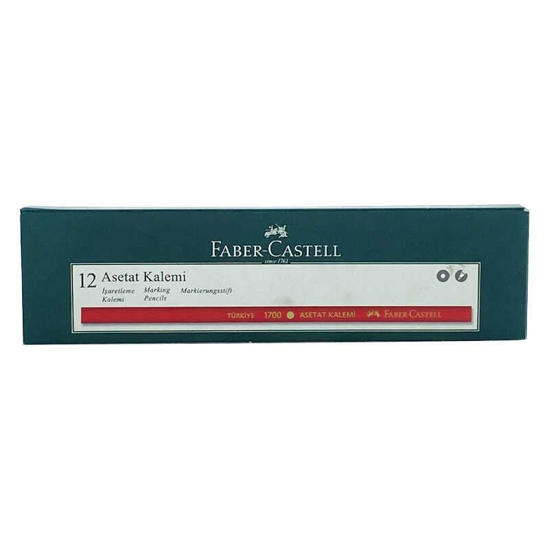 Faber Castell İşaretleme Asetat Kalemi 1700 Kırmızı 12'li Kutu