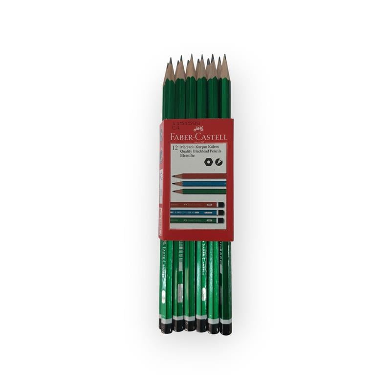 Faber Castell Köşeli Mercanlı Kurşun Kalem 12'li Paket