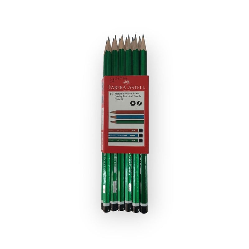 Faber Castell Köşeli Mercanlı Kurşun Kalem 12'li Paket