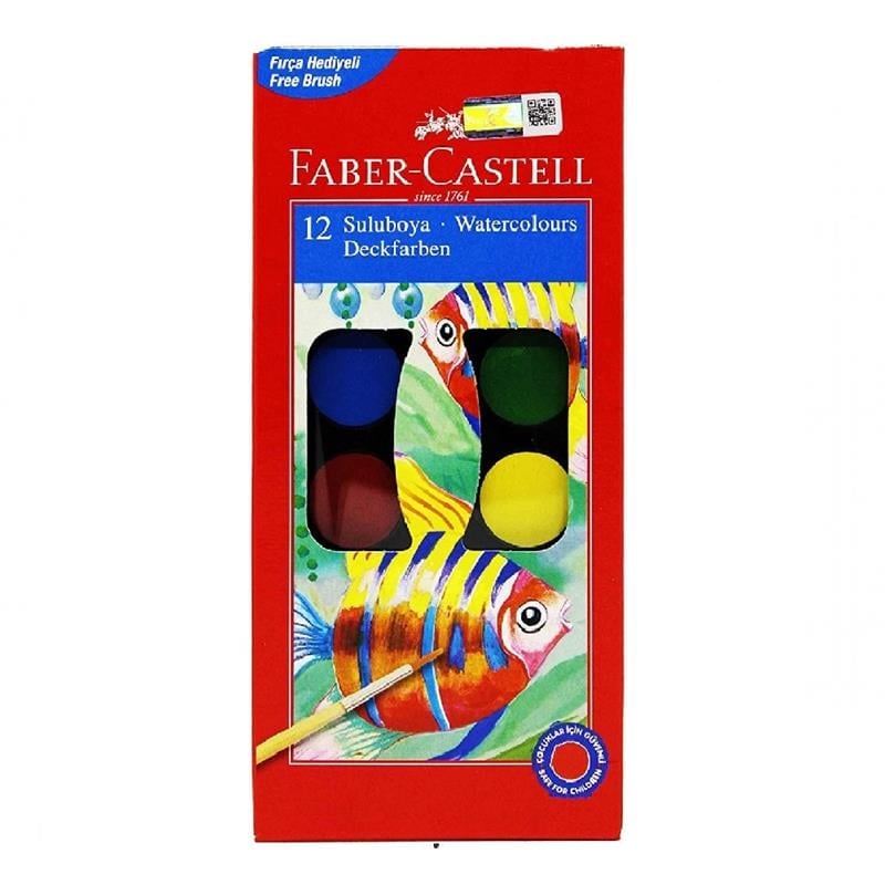 Faber Castell Küçük Boy Sulu Boya 12 Renk