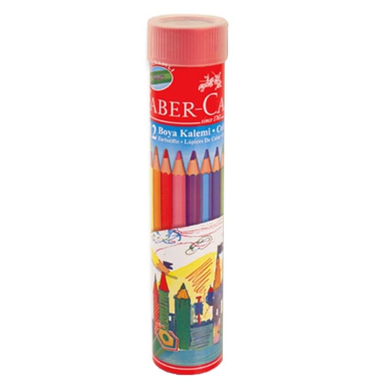 Faber Castell Metal Tüpte 12'li Kuru Boya Seti Kalemtraş Hediyeli