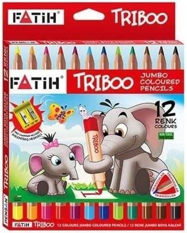 Fatih 12 Renk Tam Boy Trıboo Natu Jumbo Kuru Boya