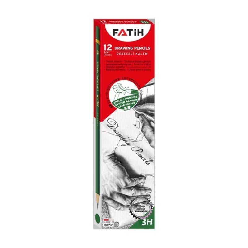 Fatih 3H Dereceli Kurşun Kalem 12'li Kutu