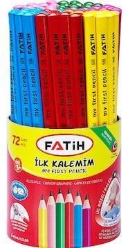 Fatih Kurşun Kalem Jumbo Üçgen İlk Kalemim Renkli 72'li Paket