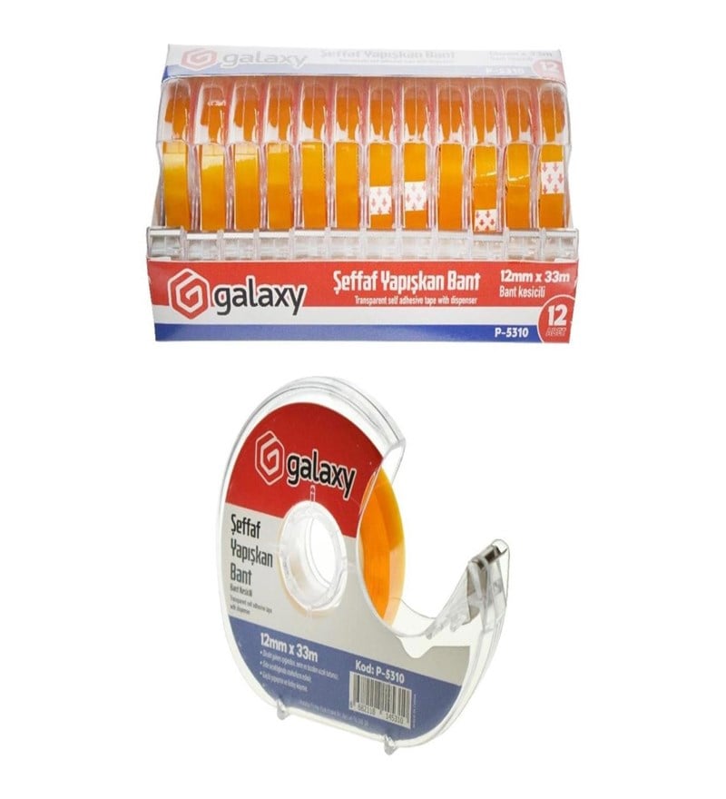 Galaxy Bant Makineli Şeffaf 12’li Paket