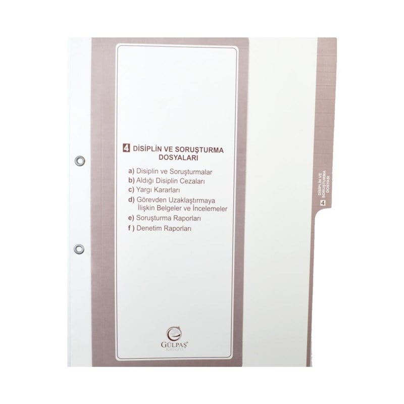 Gülpaş Öğretmen Özlük Dosyası İçi 8 Dosya Kod:699