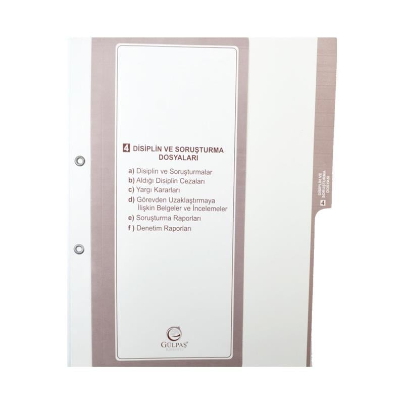 Gülpaş Öğretmen Özlük Dosyası İçi 8 Dosya Kod:699