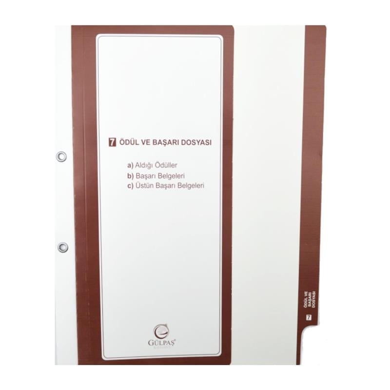 Gülpaş Öğretmen Özlük Dosyası İçi 8 Dosya Kod:699