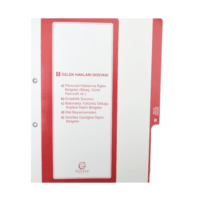 Gülpaş Öğretmen Özlük Dosyası İçi 8 Dosya Kod:699