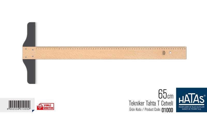Hatas 65 cm Tekniker Tahta T Cetveli 