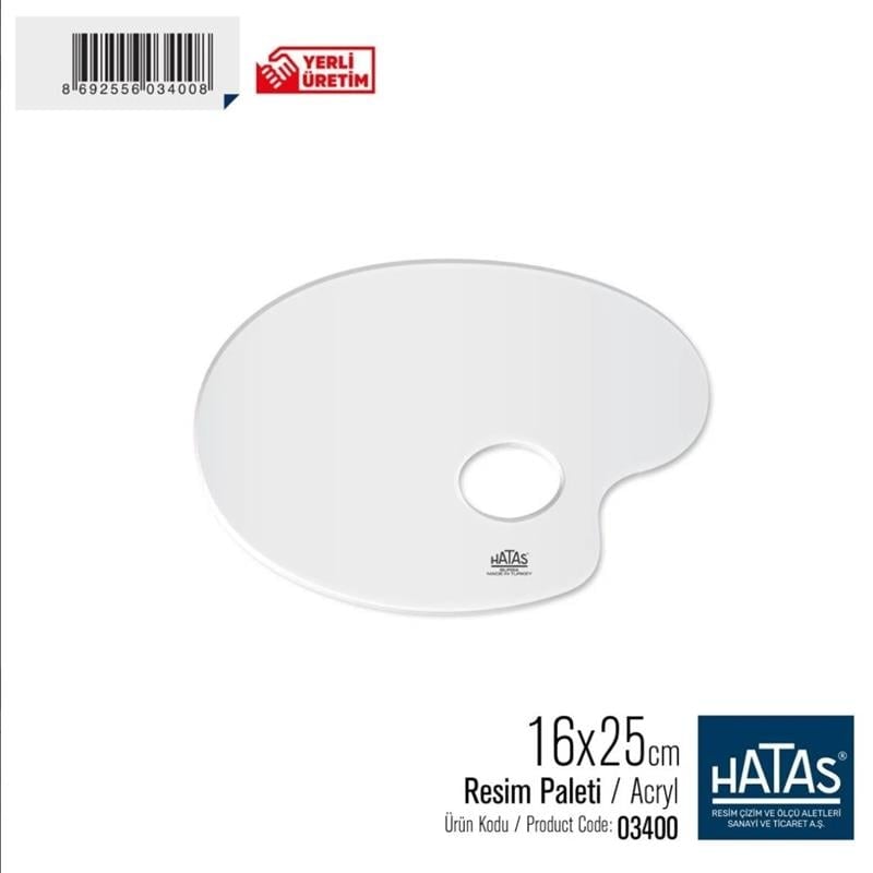 Hatas Godesiz Oval Resim Paleti 16x25cm Ekonomik 12'li Paket
