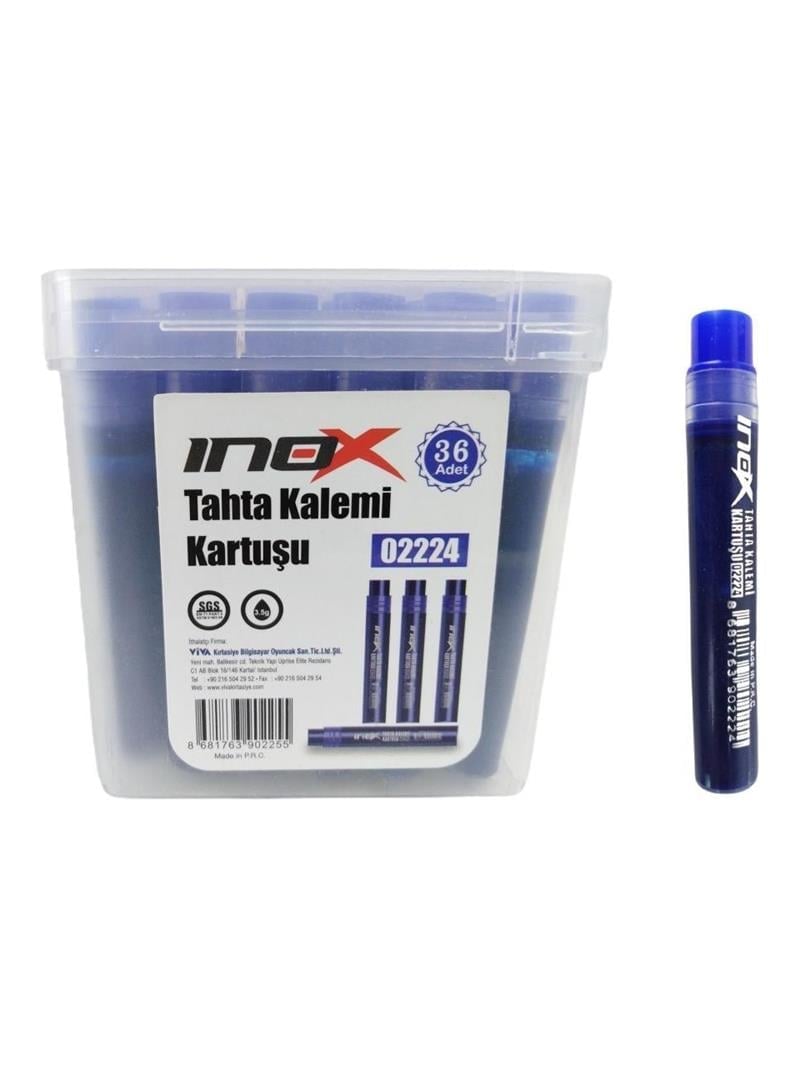 İnox Beyaz Tahta Kalemi Kartuşu Mavi 36'lı Paket