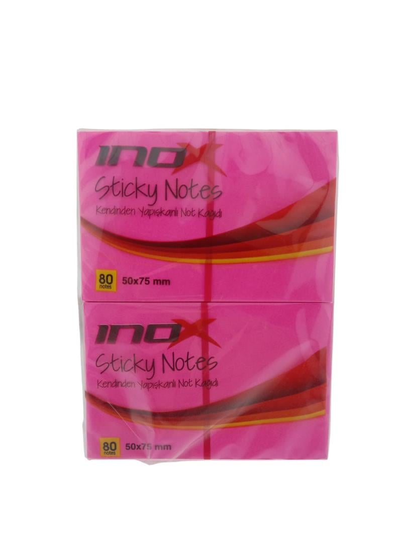 İnox Post-it 50x75 Fosforlu Pembe 80 Yaprak 12'li Paket