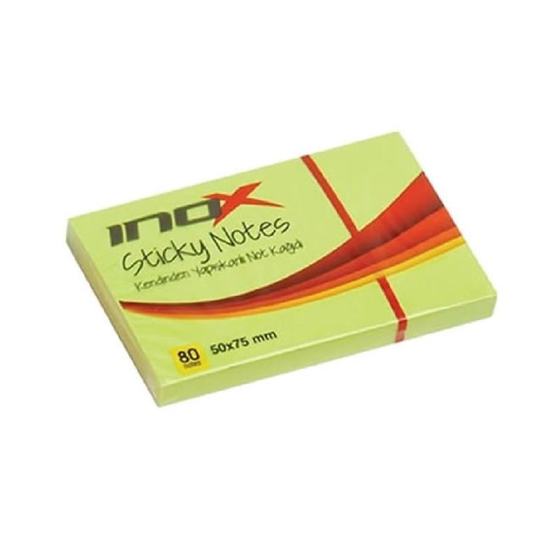 İnox Post-it 50x75 Fosforlu Yeşil 80 Yaprak 12'li Paket