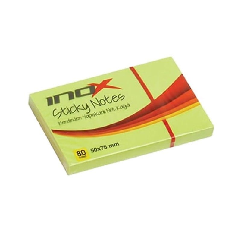 İnox Post-it 50x75 Fosforlu Yeşil 80 Yaprak 12'li Paket