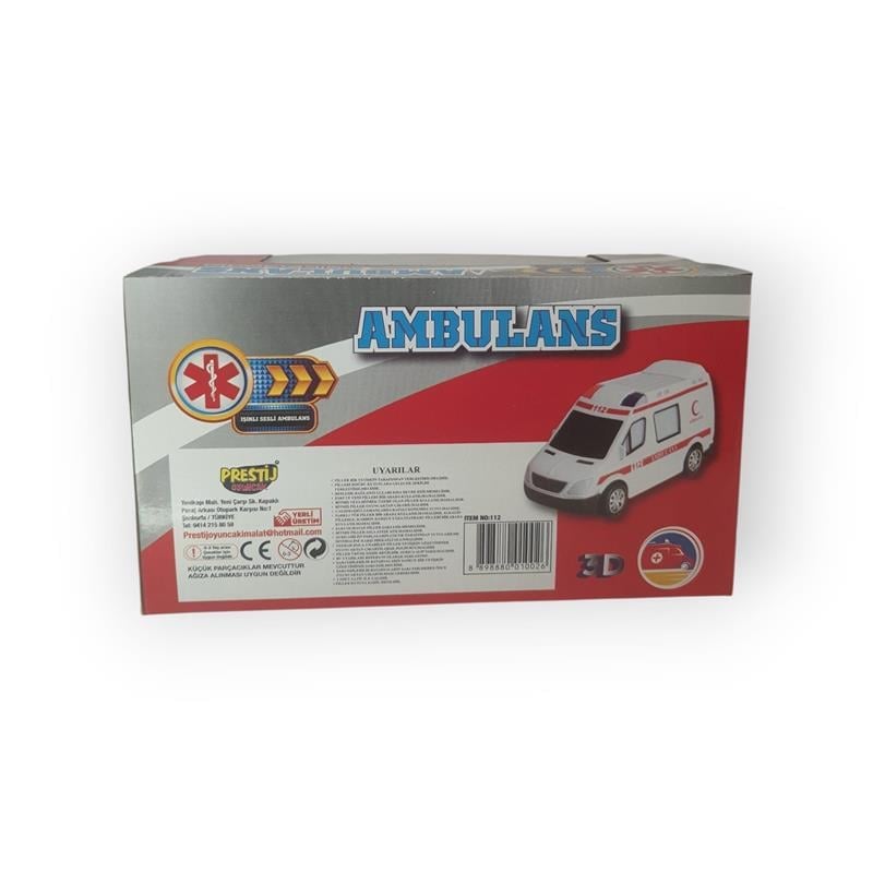 IŞIKLI SESLİ AMBULANS OYUNCAK ARAÇ 20 CM 