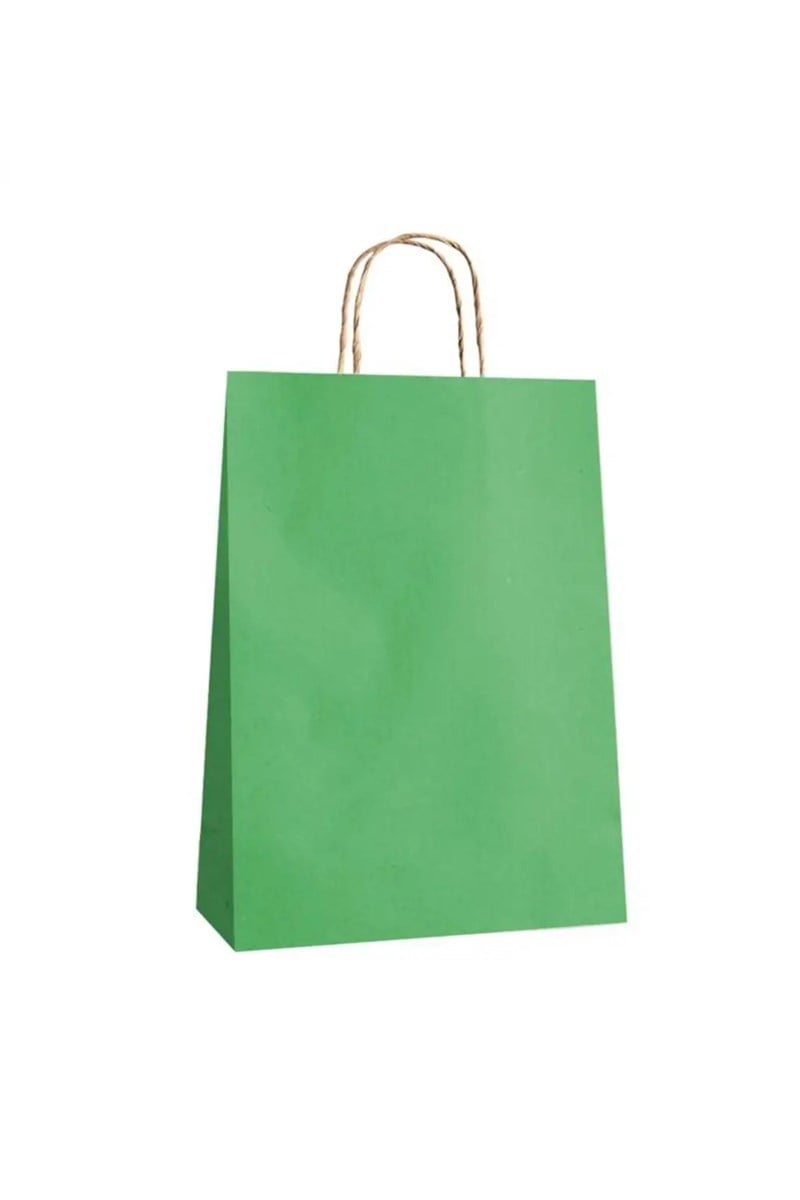 Kağıt Torba- 31x12x41 Büküm Saplı -Yeşil 24'lü