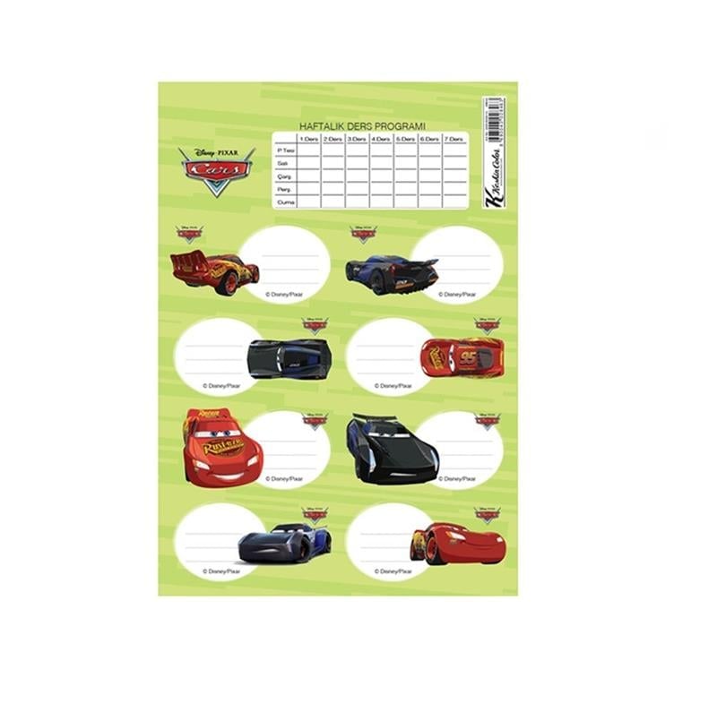 Keskin Color Cars Okul Etiketi Ders Programlı 3'lü Poşet