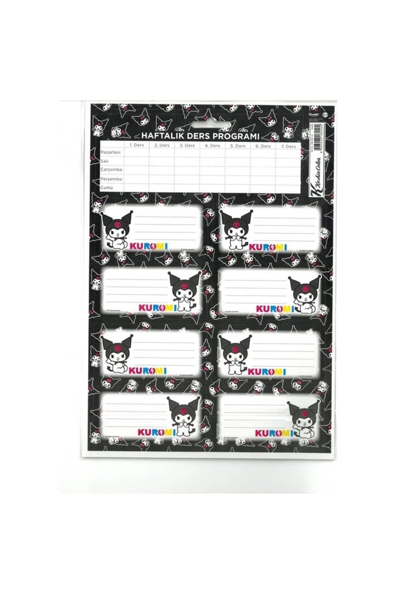 Kuromi Ders Programlı 3lü Etiket