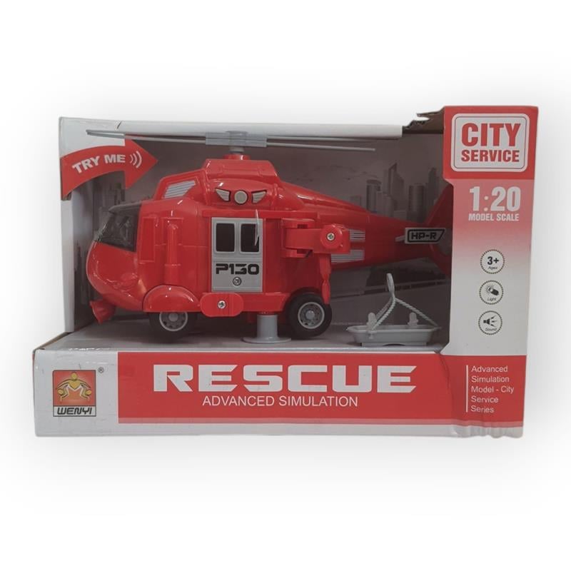 KURTARMA & POLİS HELİKOPTER SETİ IŞIKLI & SESLİ 23 CM 