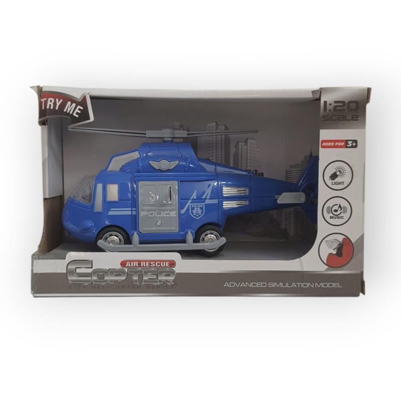 KURTARMA & POLİS HELİKOPTER SETİ IŞIKLI & SESLİ 23 CM 