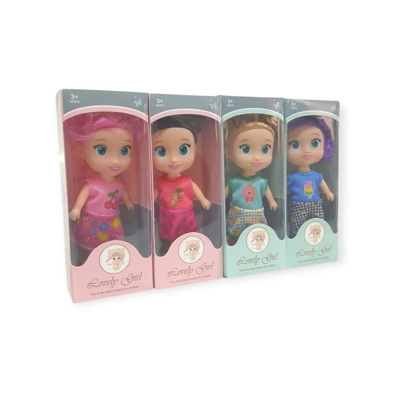 Lovely Girl Renkli Saçlı Kız Bebek 4'lü Set 