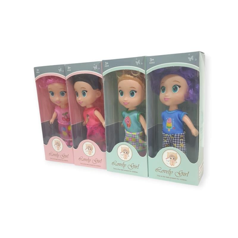Lovely Girl Renkli Saçlı Kız Bebek 4'lü Set 