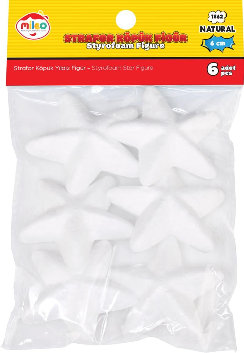 Mas Mileo Strafor Köpük Figür Yıldız 6 Cm 6'lı Paket 1862