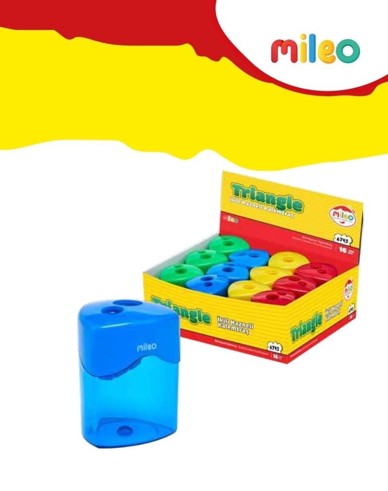 Mas Mileo Triangle İkili Hazneli Kalemtraş 24'lü Paket 6743