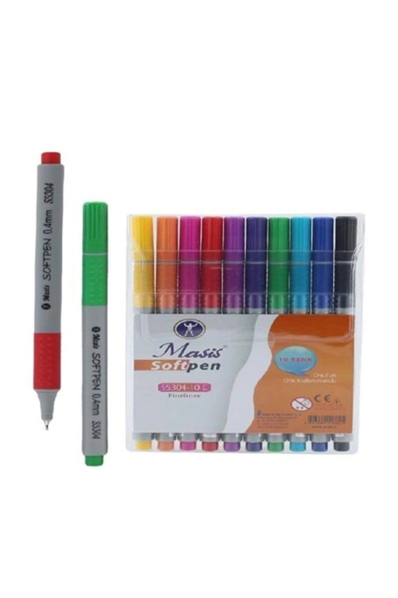 Masis Softpen 10 Renk Pvc Fineliner