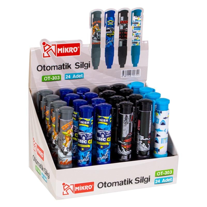Mikro Otomatik Silgi OT-303 - 24'lü Stand