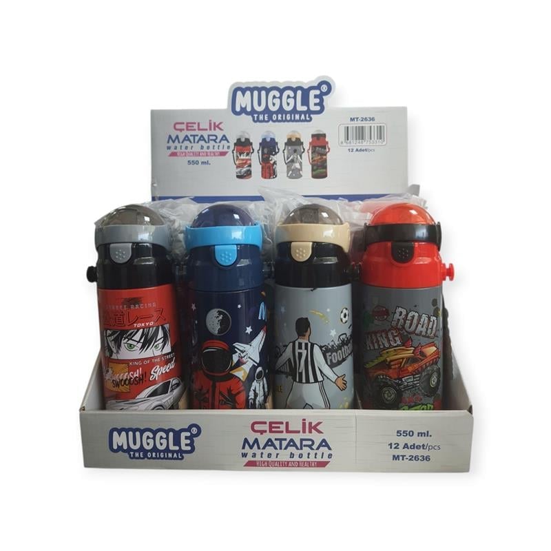 Muggle 550ml Çelik Matara MT-2636 12'li Stand