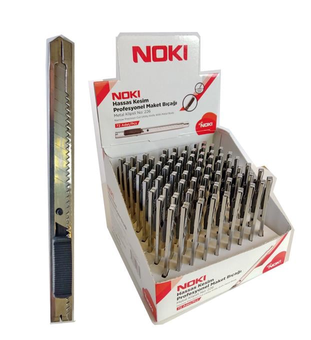 Noki Dar Hassas Kesim Profesyonel Maket Bıçağı Metal Klipsli No:226