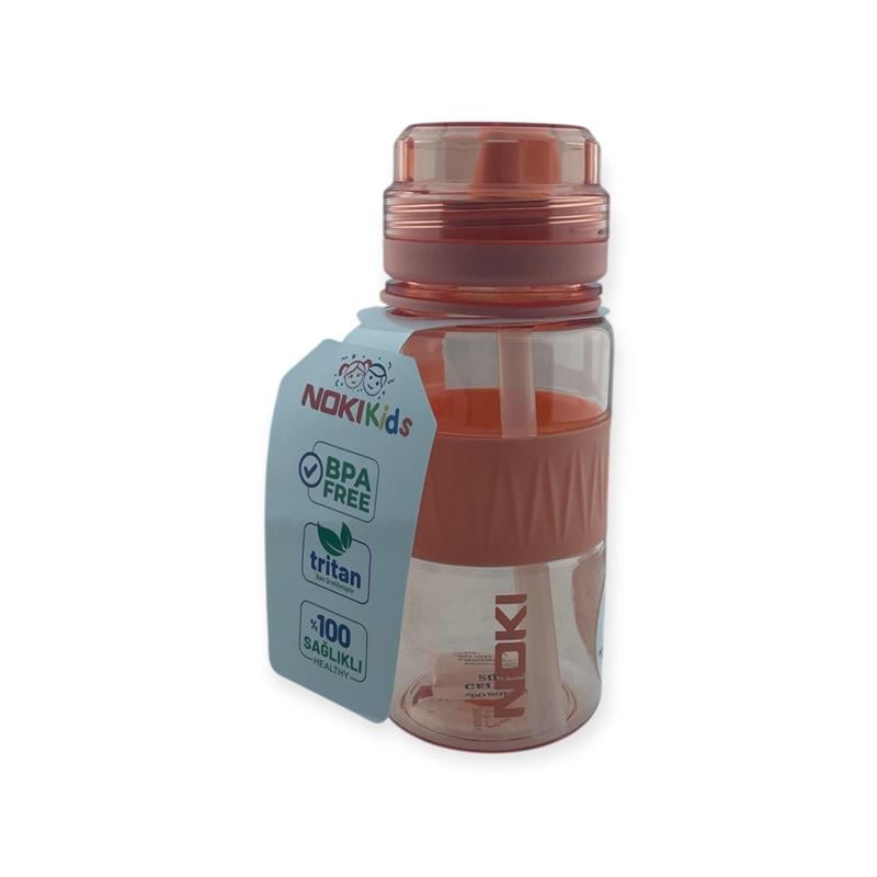 Noki Kids Su Matarası Tritan Pipetli Silikon Kemerli 400 ml