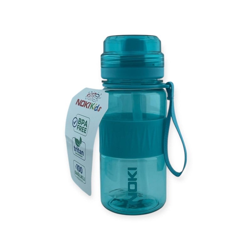 Noki Kids Su Matarası Tritan Pipetli Silikon Kemerli 400 ml