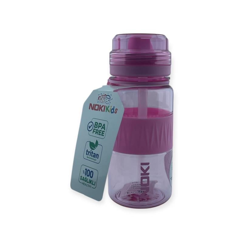 Noki Kids Su Matarası Tritan Pipetli Silikon Kemerli 400 ml