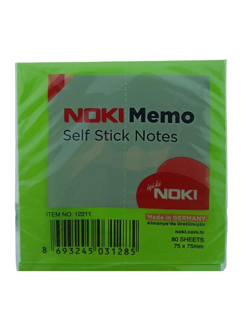 Noki Post-it Memo 75x75 mm Yeşil Yapışkanlı Not Kağıdı