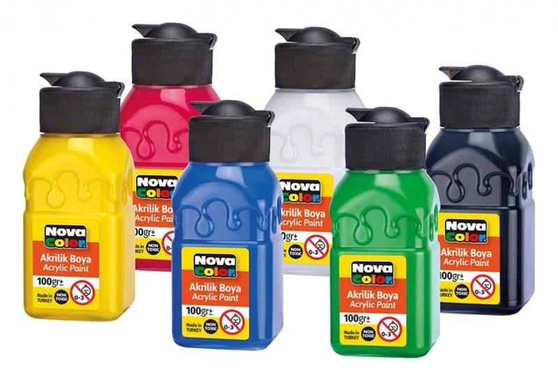 Nova Color Akrilik Boya 100gr x 6 Renk NC-2005